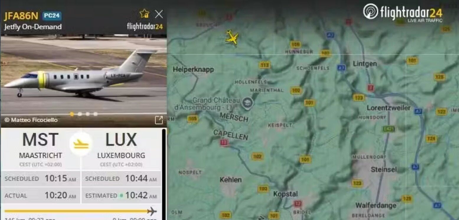 24 minutes de vol entre maastricht et luxembourg le jet qui